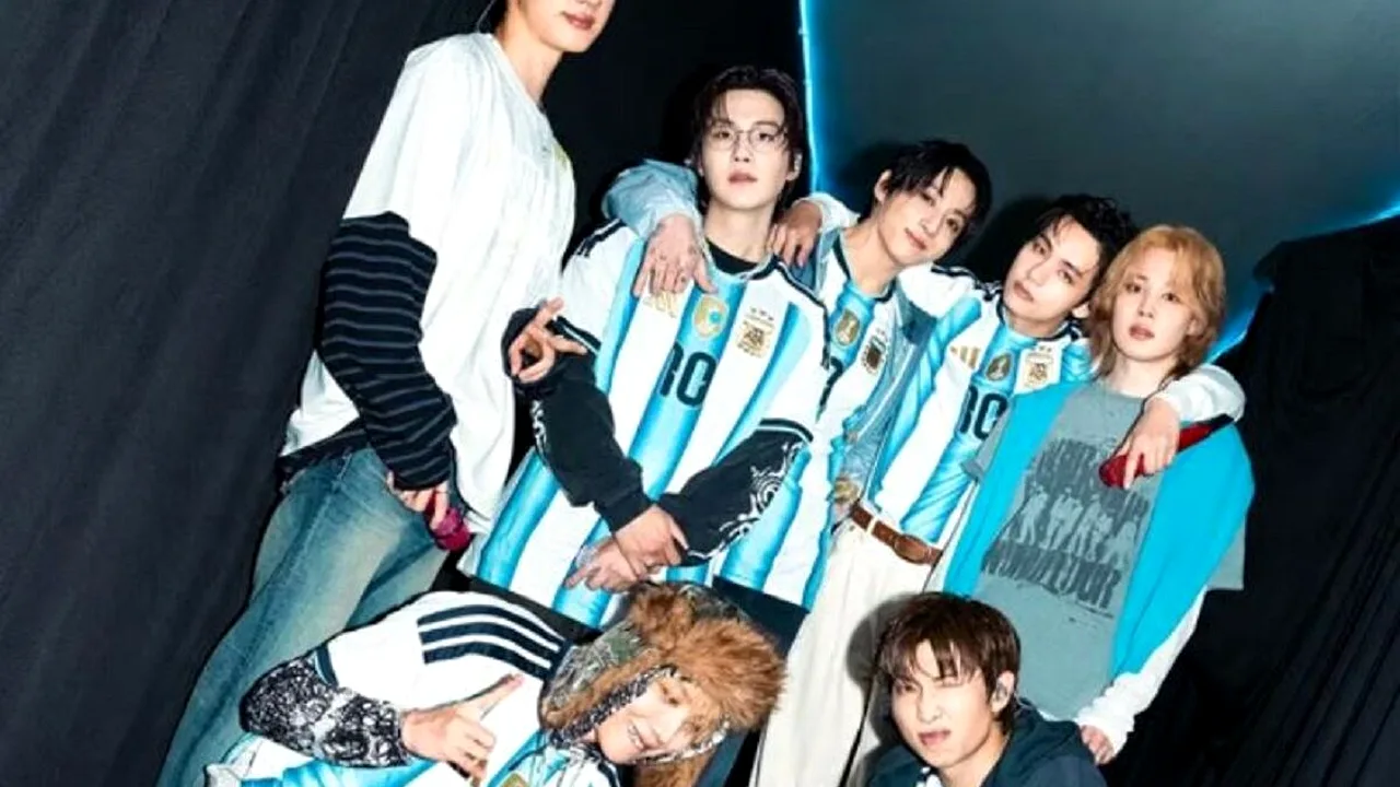 BTS با پیراهن شماره ۱۰ مسی جنجال به پا کرد