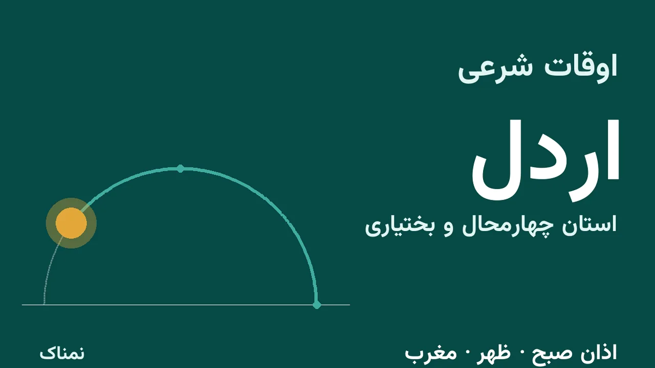 اذان ظهر و مغرب امروز اردل؛ ۴ آبان ۱۴۰۵