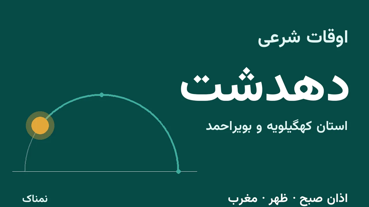 اذان ظهر و مغرب امروز دهدشت؛ ۴ آبان ۱۴۰۵