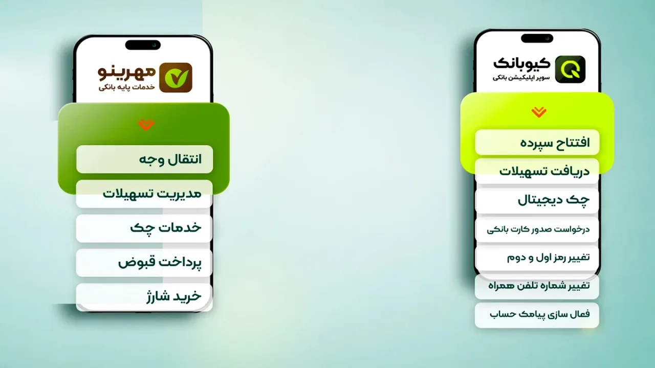 دو سکوی دیجیتال بانک مهر ایران برای خدمات غیرحضوری