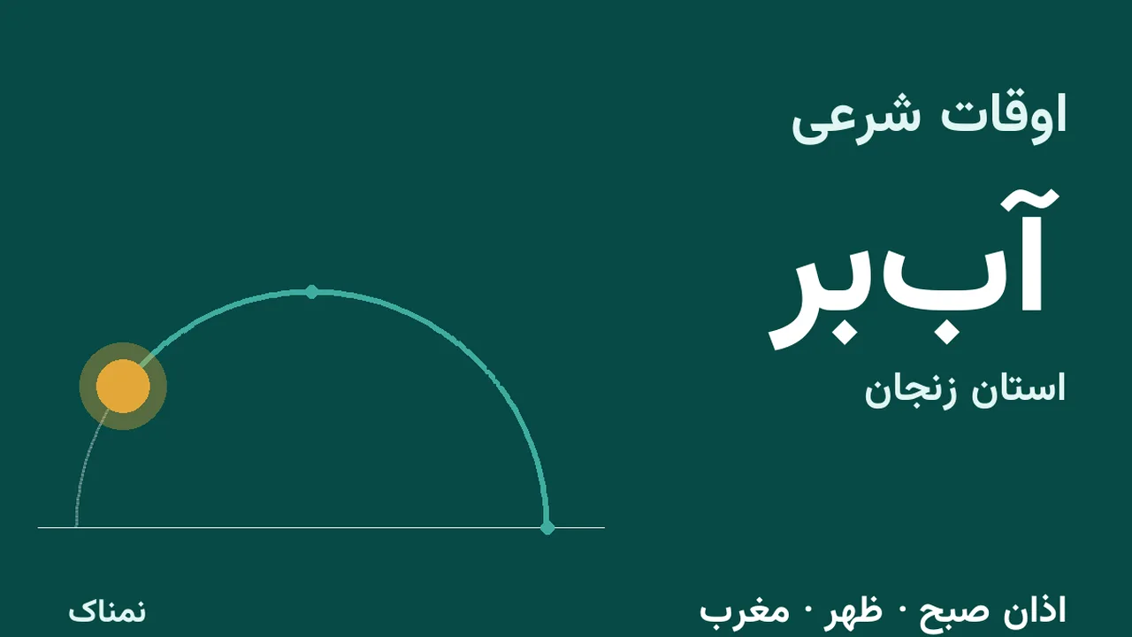 اذان صبح و مغرب آببر دوشنبه ۴ آبان ۱۴۰۵
