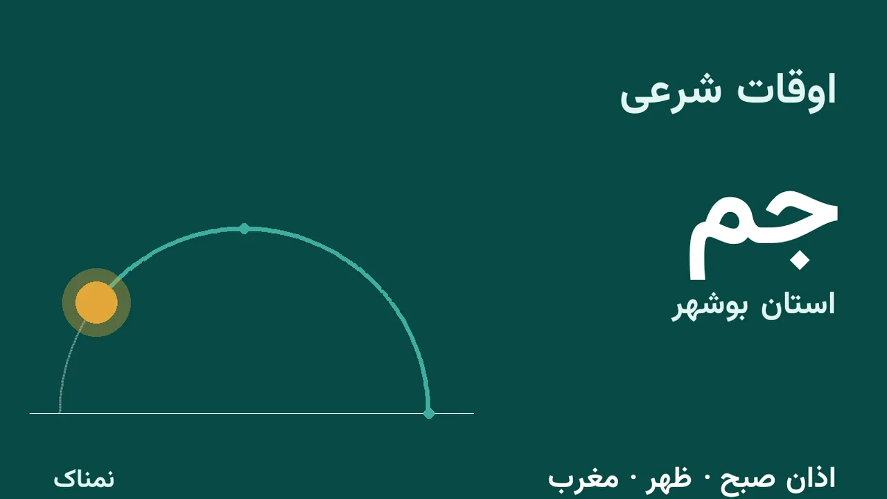 اذان ظهر و مغرب امروز جم؛ دوشنبه ۴ آبان ۱۴۰۵