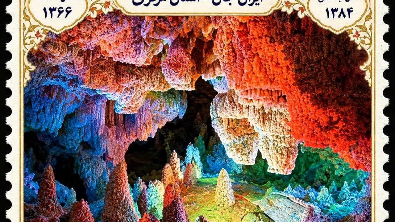 تمبر یادبود غار چالنخجیر دلیجان رونمایی شد
