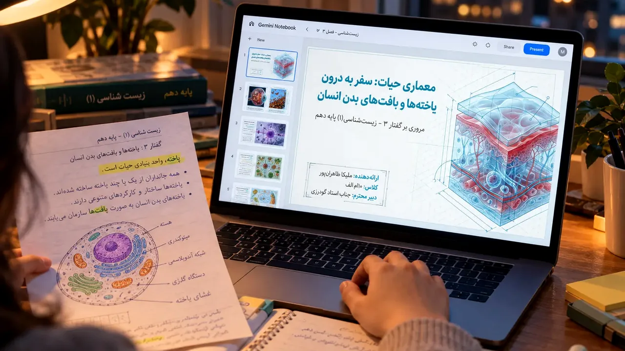 تبدیل سریع جزوه به اسلاید فارسی با هوش مصنوعی گوگل