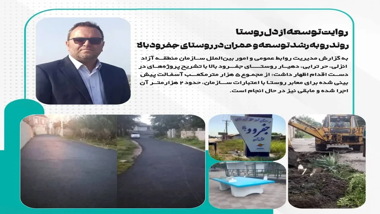 جفرود بالا؛ آبادانی با اعتبارات منطقه آزاد انزلی