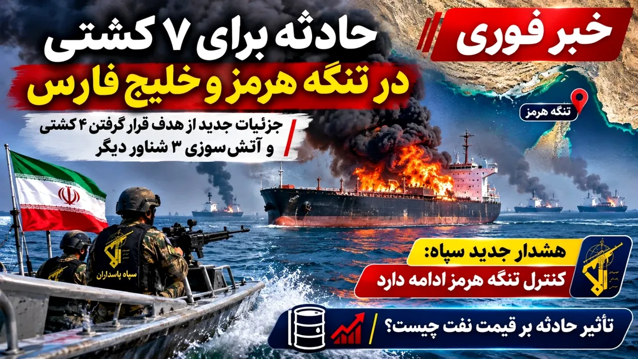 اطلاعیه سپاه درباره حادثه برای ۷ کشتی در آبهای جنوبی