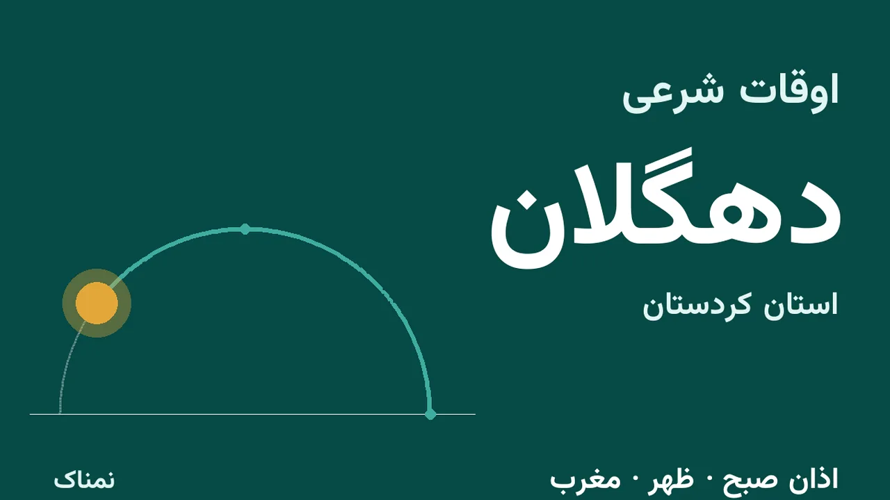ساعت اذان و اوقات شرعی دهگلان دوشنبه ۴ آبان ۱۴۰۵
