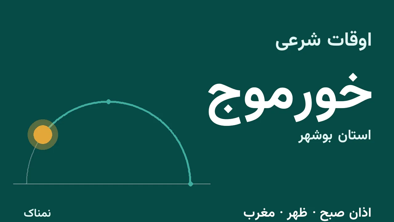 اذان ظهر و مغرب امروز خورموج؛ ۴ آبان ۱۴۰۵
